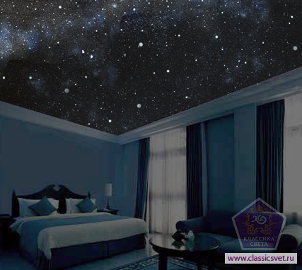 Звездное небо на потолке – варианты дизайна спальни