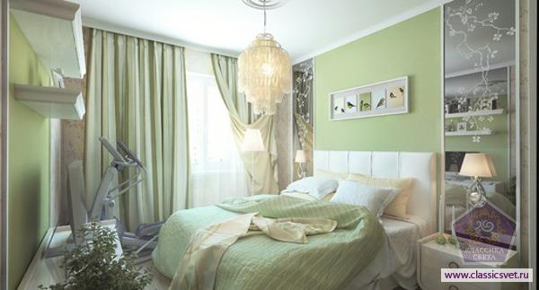 Спальня в зеленом цвете 02