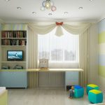 Дизайн современной детской комнаты с освещением.