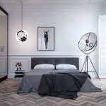 Современный дизайн спальной комнаты с освещением