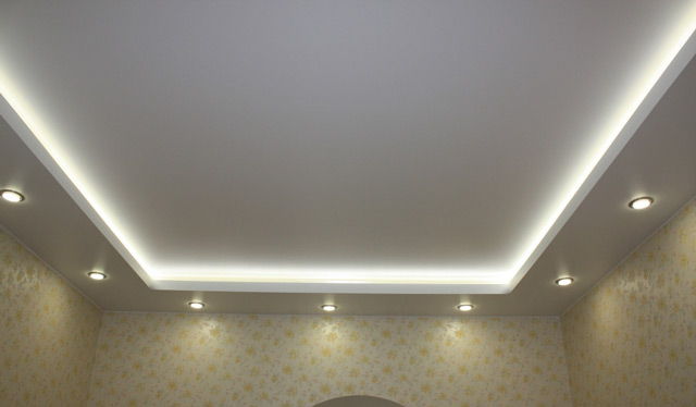Установка светильника в потолок из гипсокартона