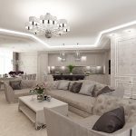 Дизайн интерьера дома в гламурном стиле с семейным акцентом и с освещением