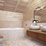 Душ на камне современный дизайн ванной комнаты со светом
